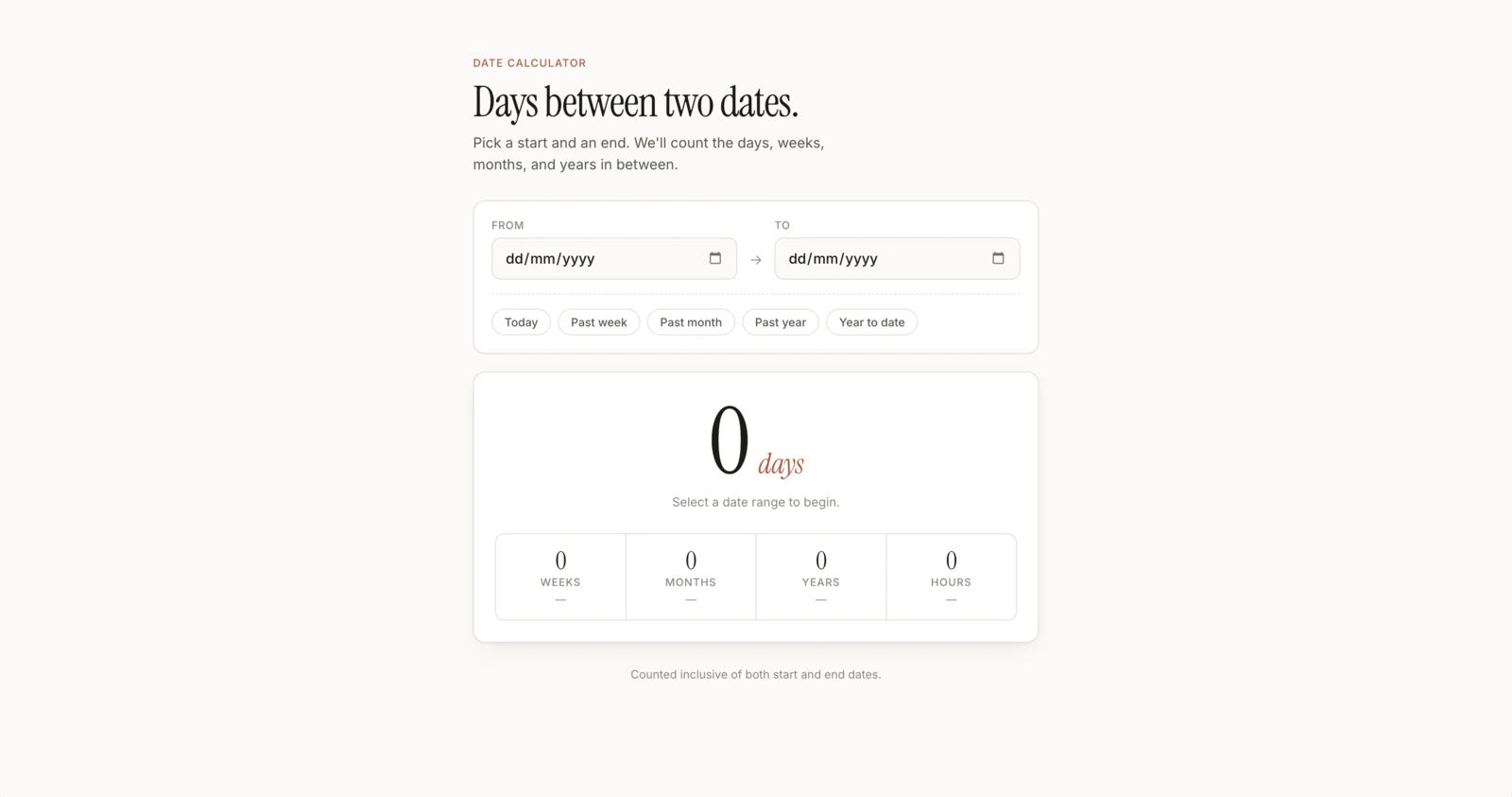 Days between two dates