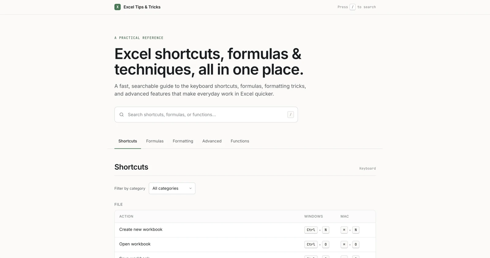 Excel tips