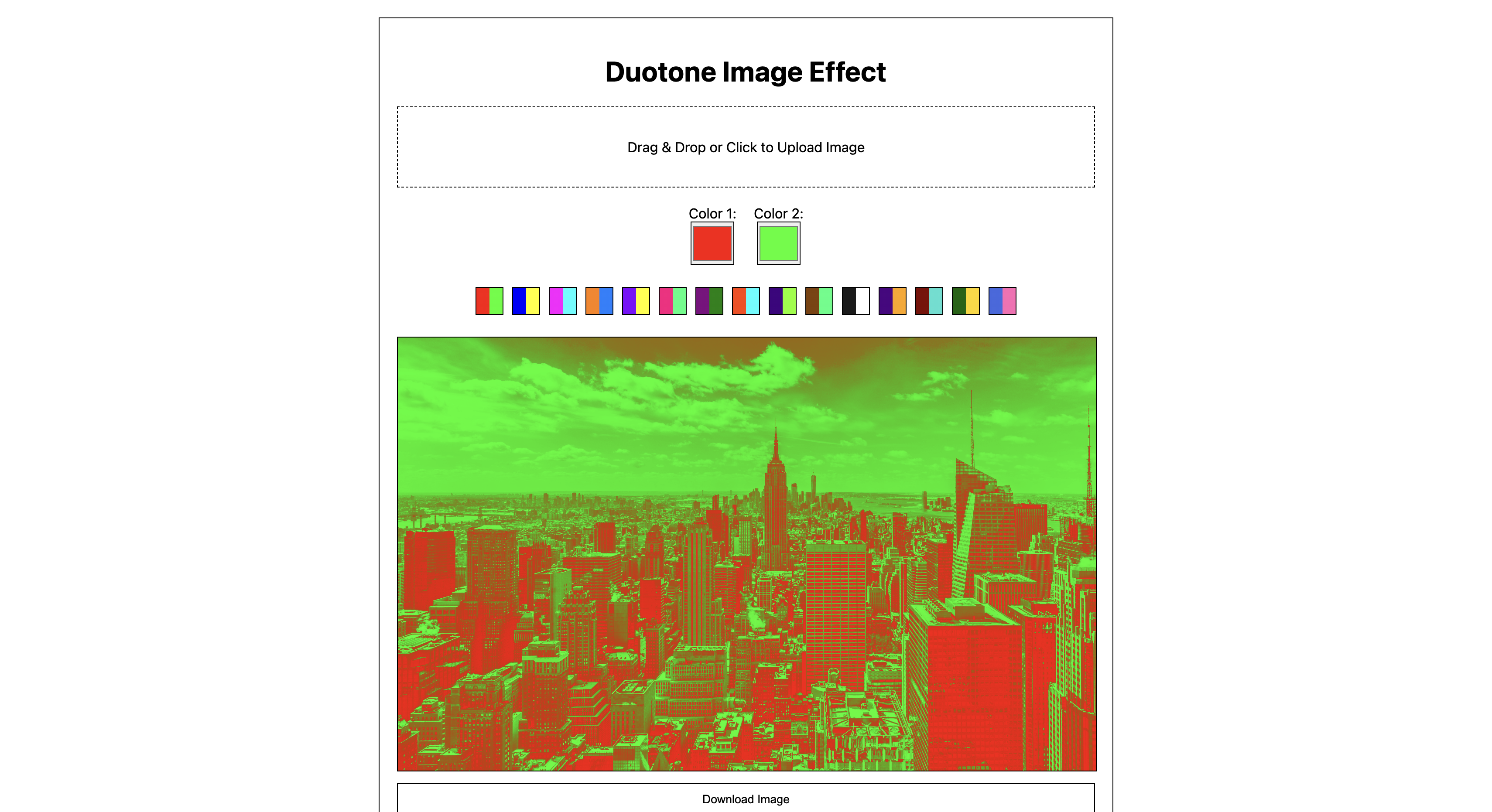 Duotone attēla efekts
