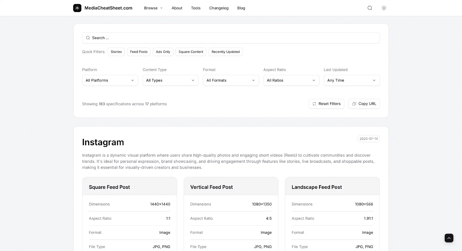 Media Cheat Sheet — 4