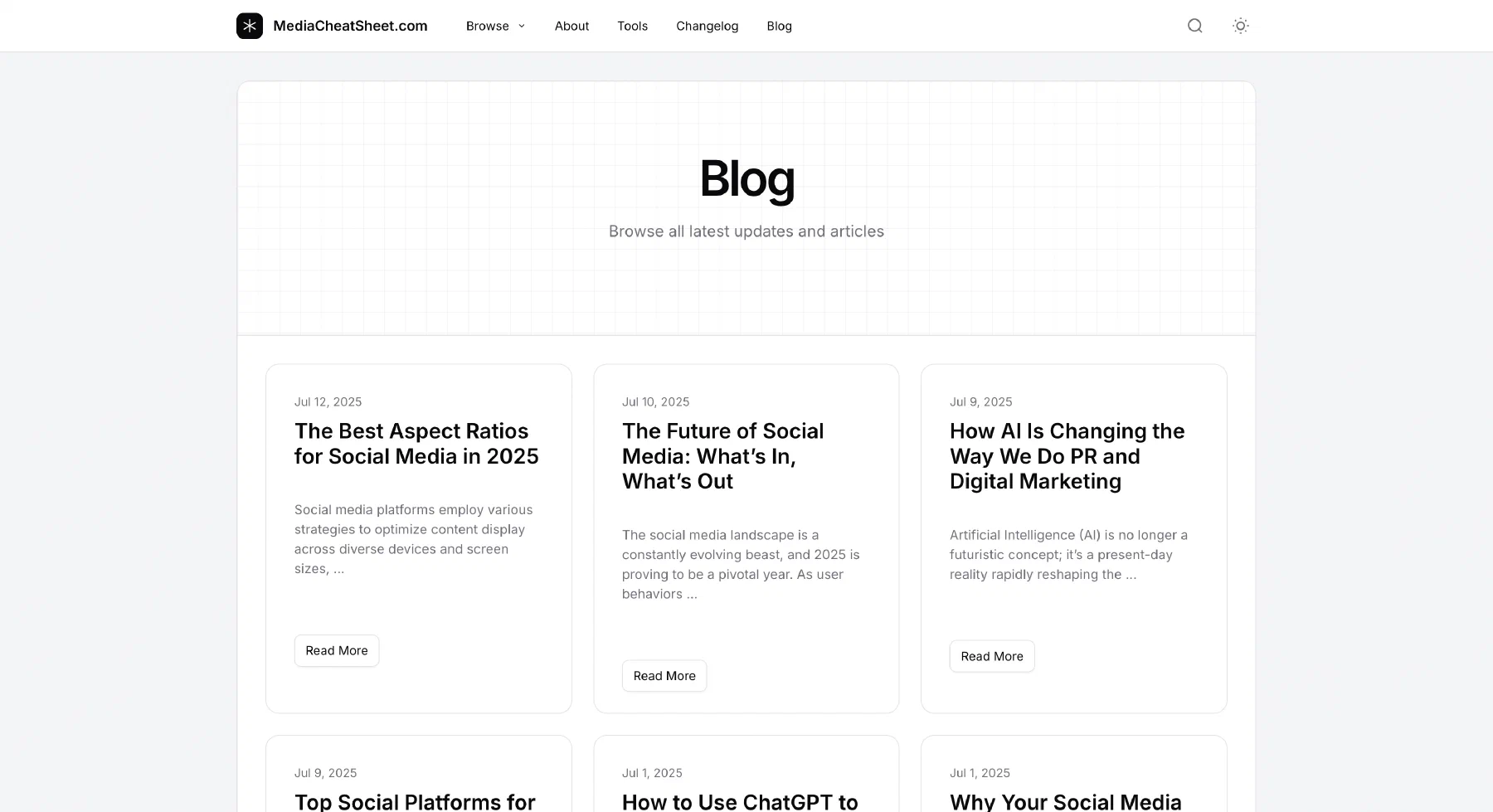 Media Cheat Sheet — 5